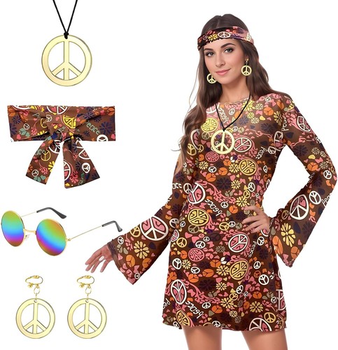 Blisscok hippie kostüm - hippie-kostüm, für